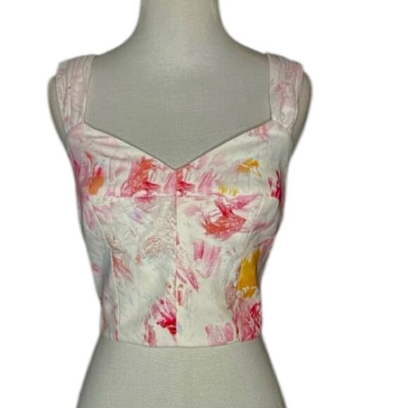 NWOT BCBGMaxAzria Printed Sweetheart Neckline Crop Top – Sz S - Picture 4 of 10